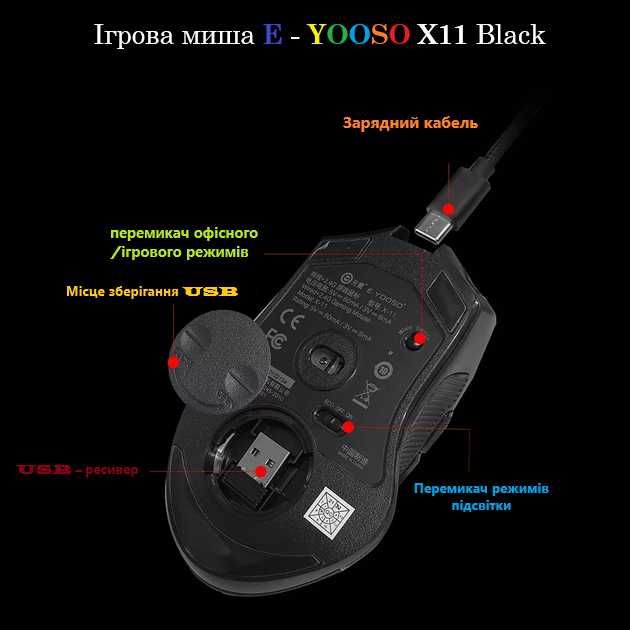 Акція ! Мишка  E-YOOSO X11  бездротова ігрова мишк