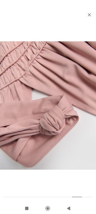 Sukienka maxi z marszczeniem nowa Reserved 36 s pudtowa