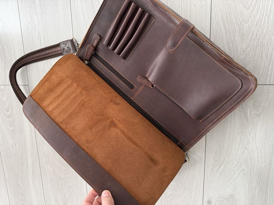 Шкіряний портфель з натуральної шкіри