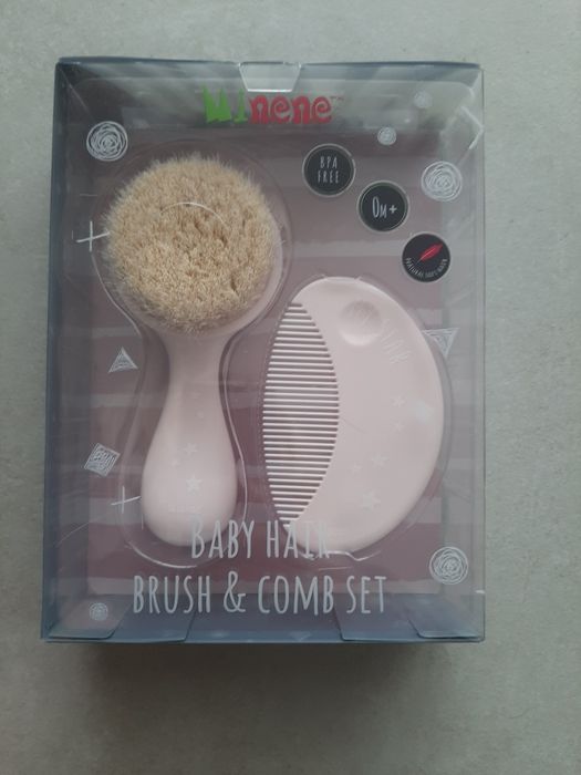 Zestaw szczotka z miękkiego koziego włosia i grzebień 0m+