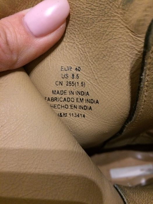H&M czarne skórzane botki kozaki platforma słupek 40 26 cm SKÓRA