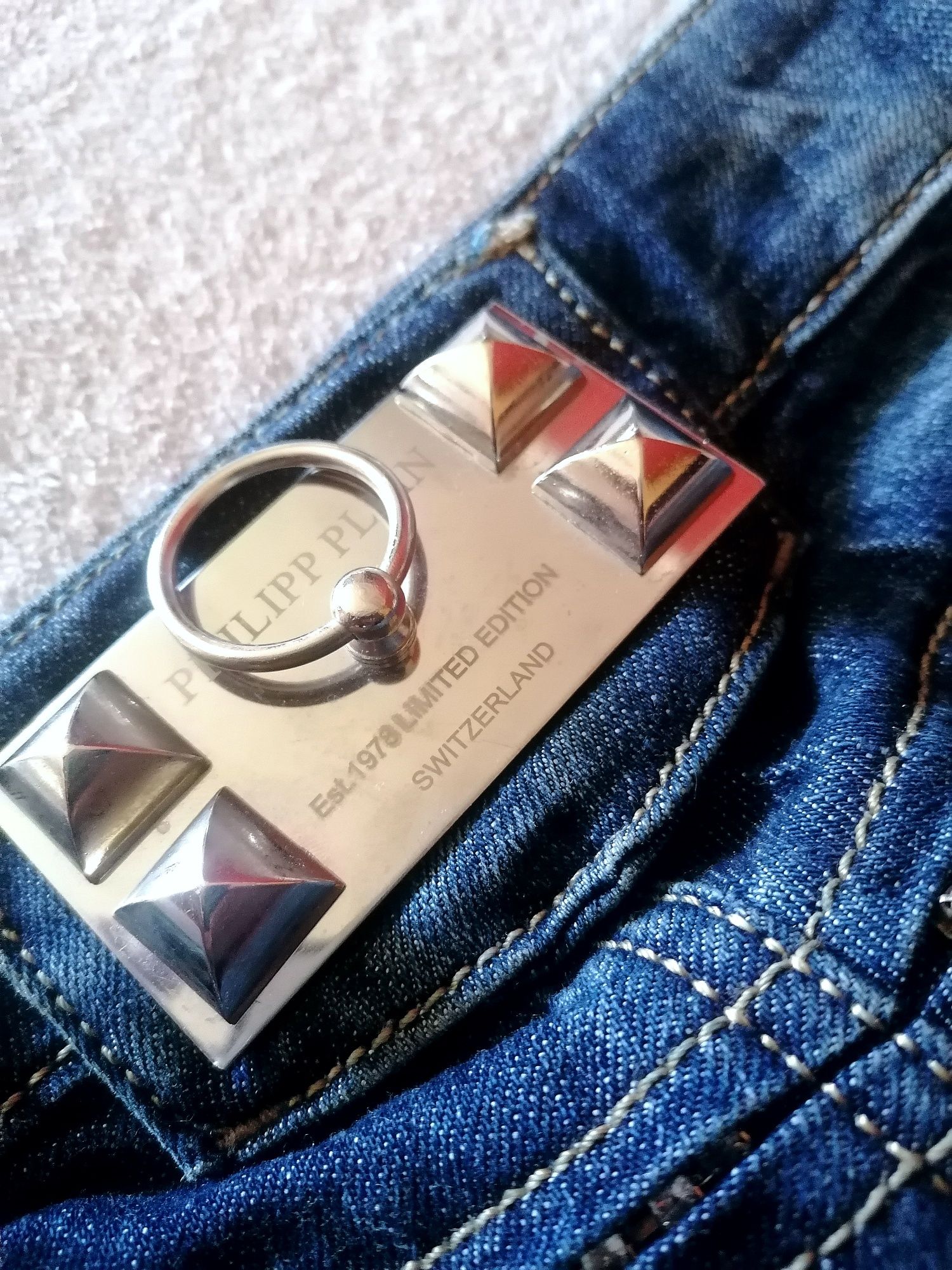 Spodnie jeans oryginalne philipp plein Slim gniecione M (26) stan bdb