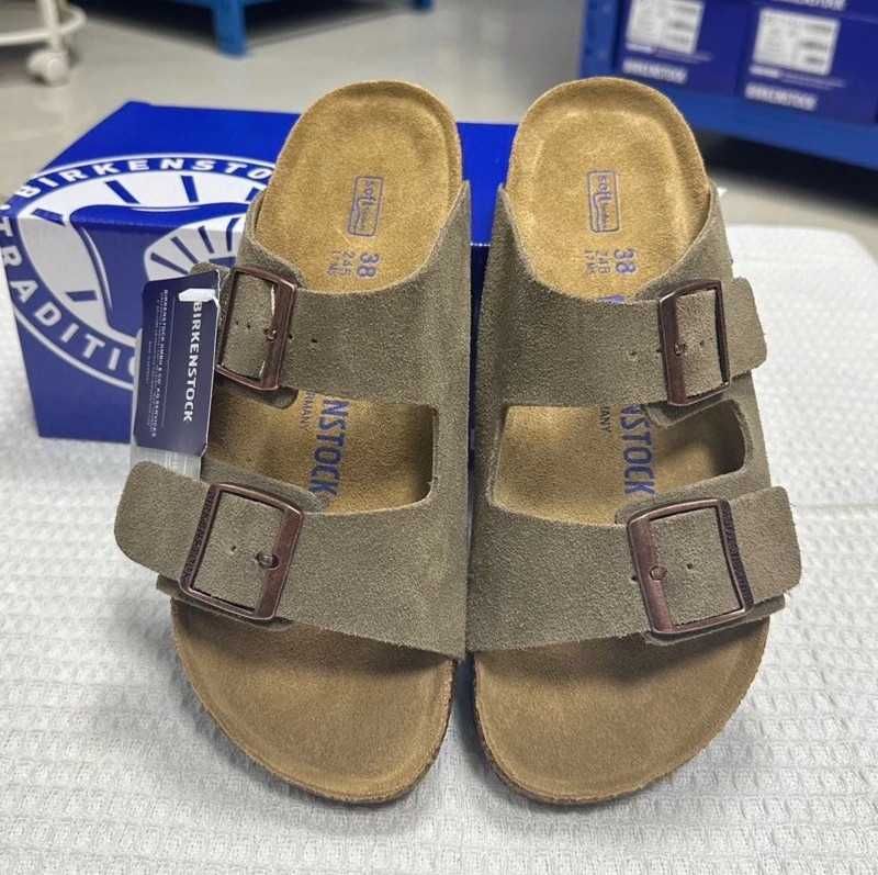 Nowe Birkenstock Arizona damskie zielony Klapki R.38
