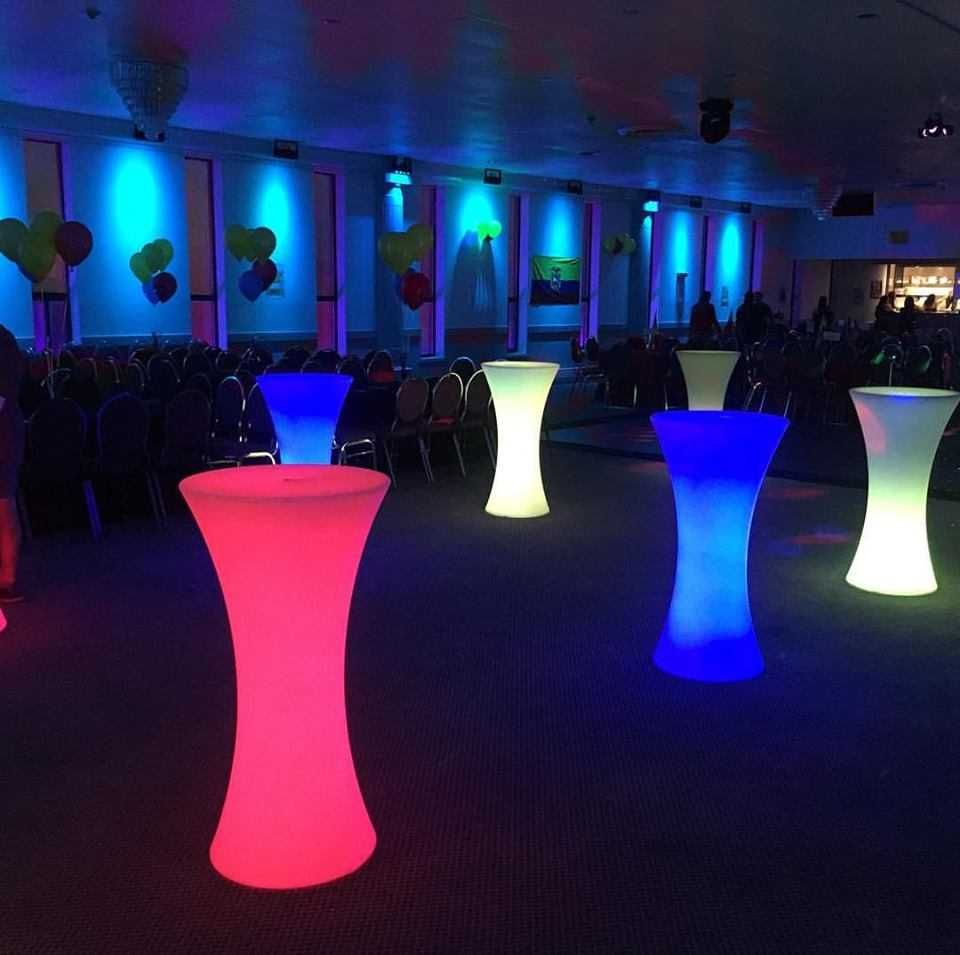 Mesas led vasos led mobiliario led