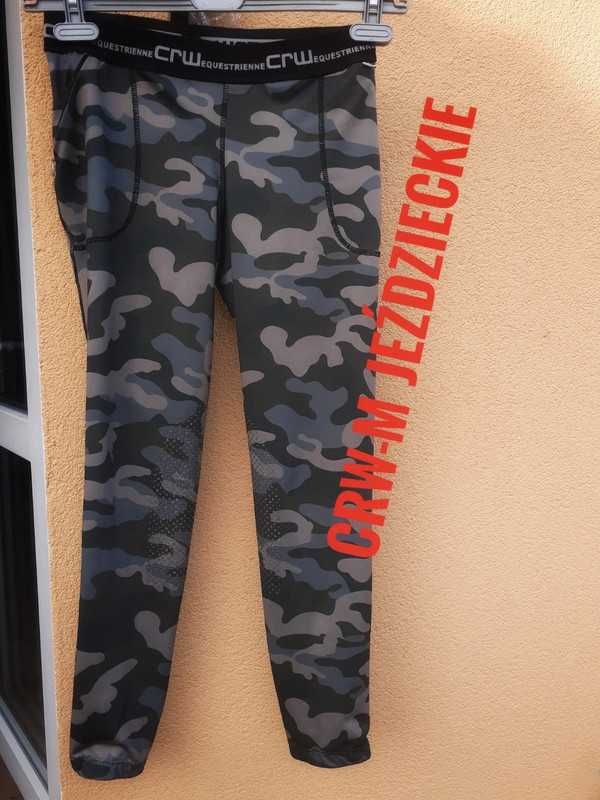 CRW equestrienne legginsy spodnie damskie jeździeckie moro-M,38