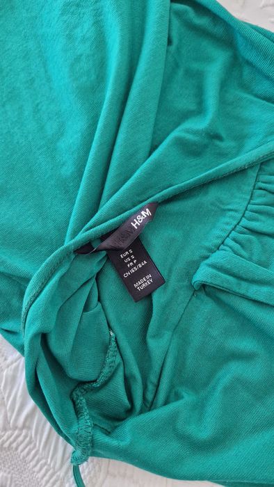 Top sem alças, verde da H&M, tamanho S