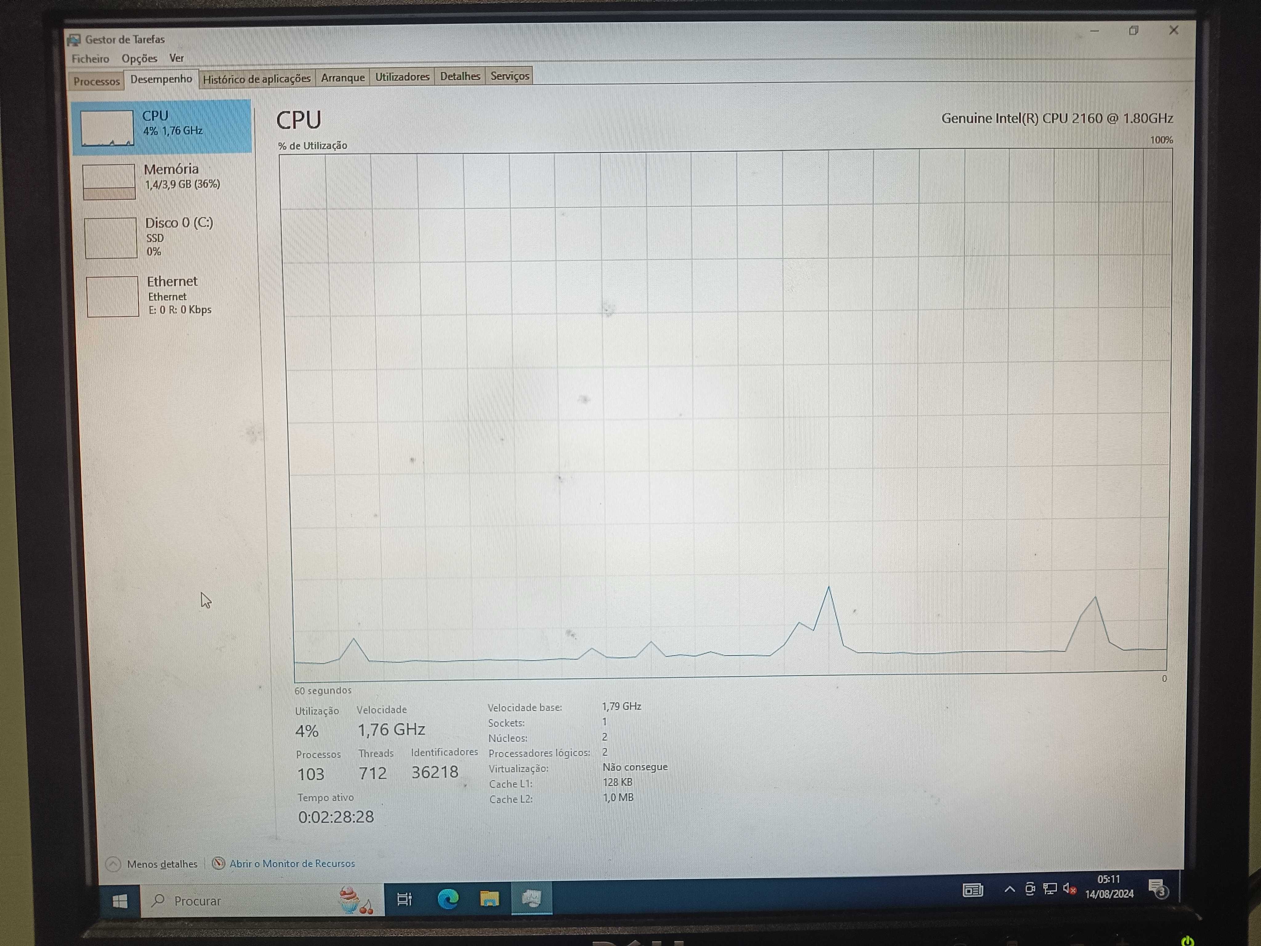 Computador DELL OPTIPLEX 745 com monitor e acessórios