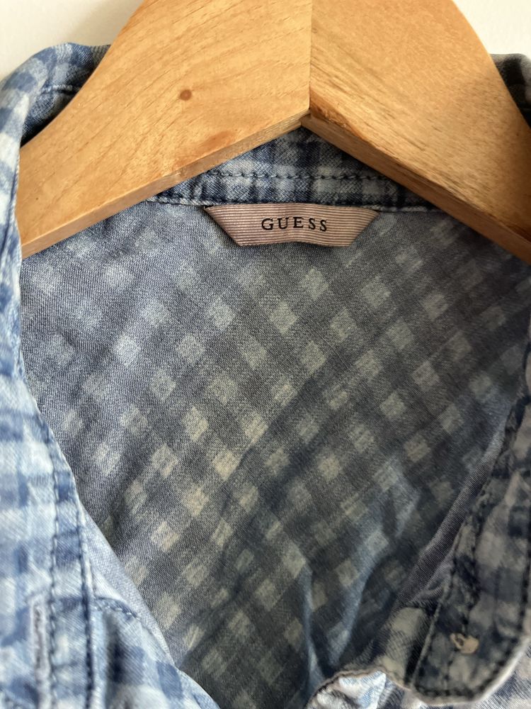 Guess bluzka kowbojka grube ramiączka kołnierzyk wiązana w krate