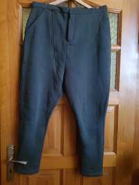 Grube ocieplane spodnie dresowe damskie / męskie kolor khaki duże