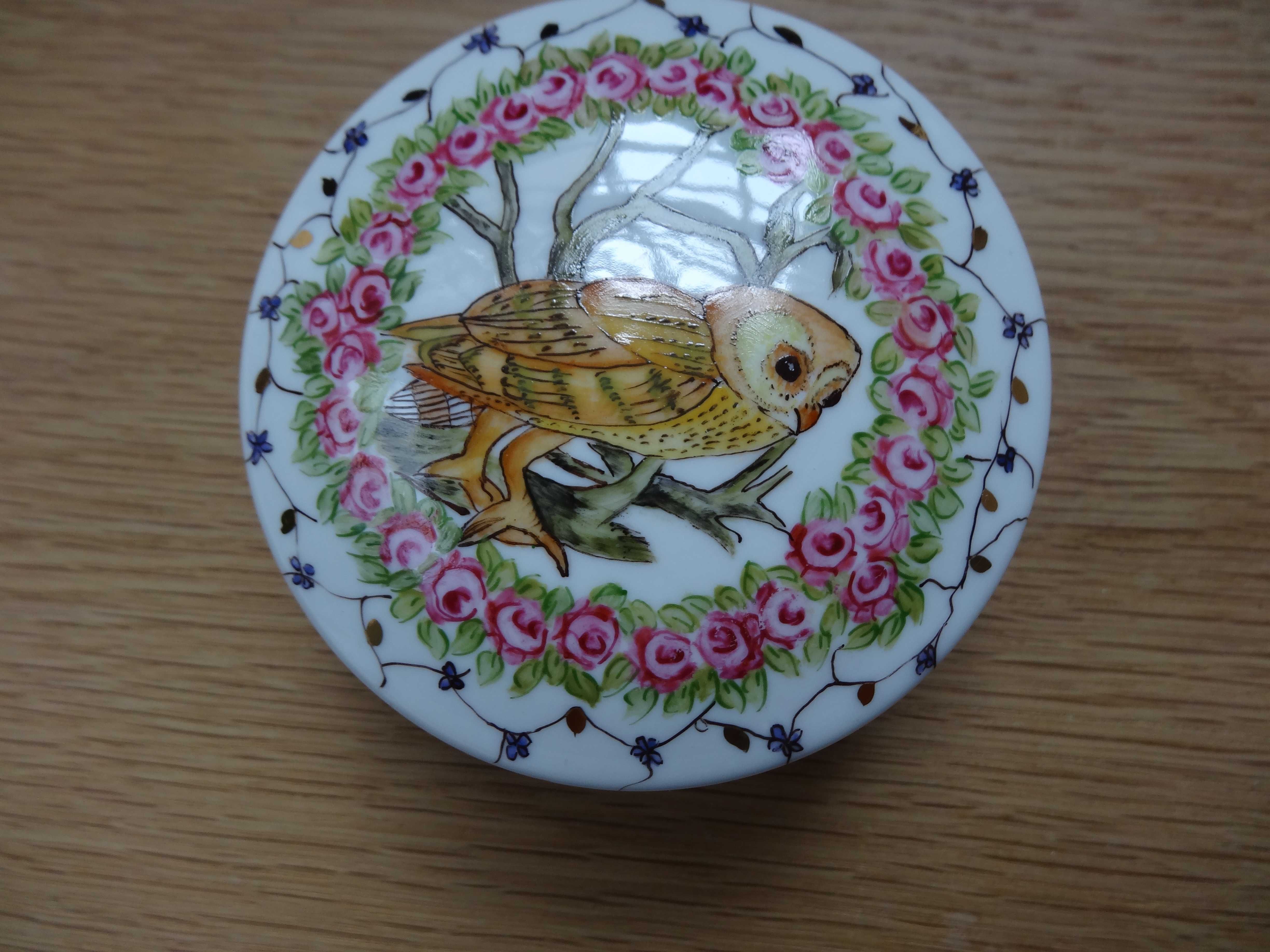 puzderko porcelanowe, szkatułka z porcelany, sowa Limoges
