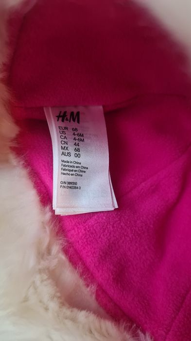 Шапка HM 68, 4-6  міс,на дівчинку