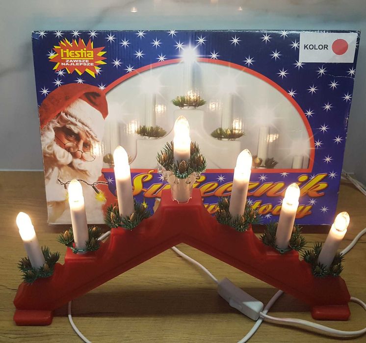 Świecznik Adwentowy Bożonarodzeniowy 7 lampek Hestia