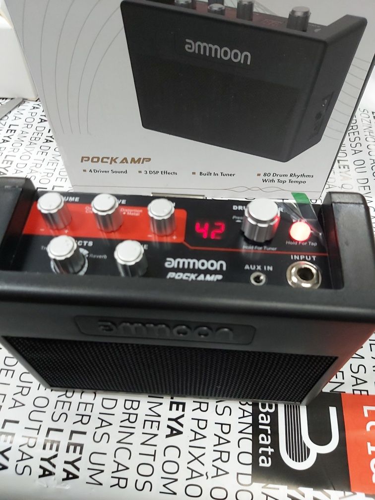 Amplificador de guitarra Multi-efeitos embutidos 80 ritmos novo