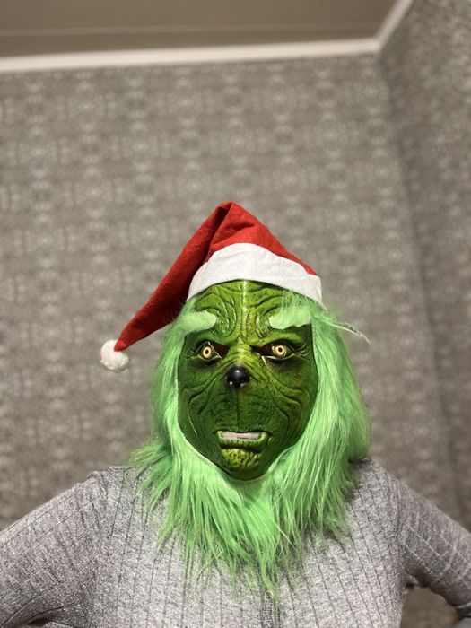Новогодняя Маска Гринч Grinch, размер универсальный Новая