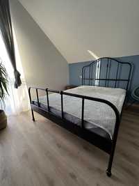 Łóżko 160 cm metalowa rama metalowe czarne