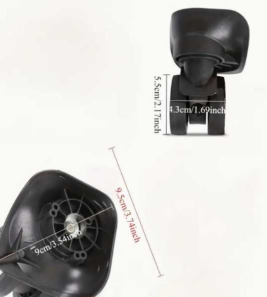 4 szt. 2xL i 2xR Ciche Koła kółka do Walizki Czarne