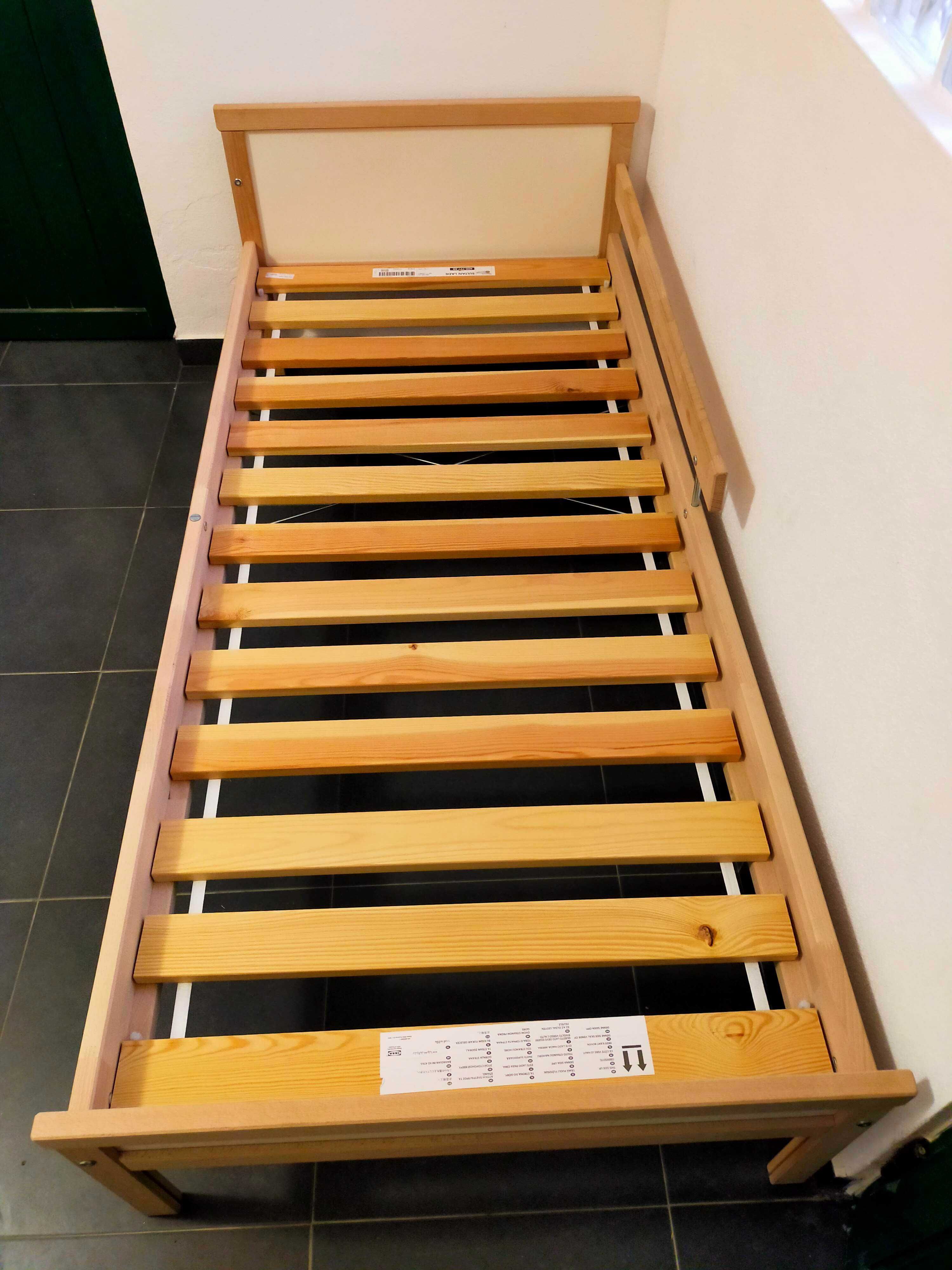 Estrutura cama c/estrado ripas, faia, 70x160 cm