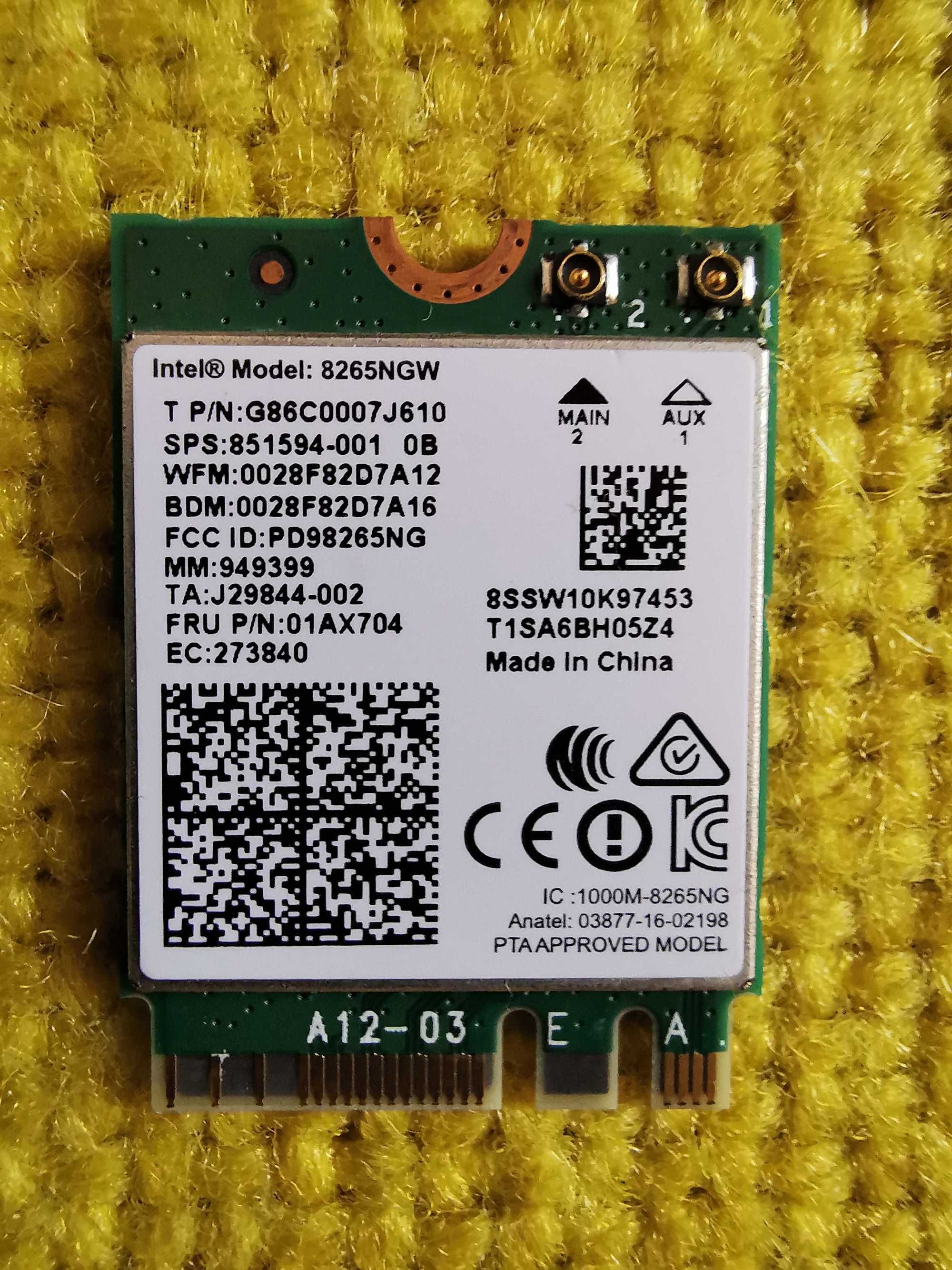 Karta sieciowa dual-band wewnętrzna Intel 8265NGW