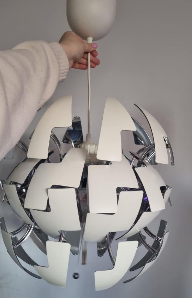Lampa wisząca Ikea PS 2014 Salon Sypialnia Biała Chrom