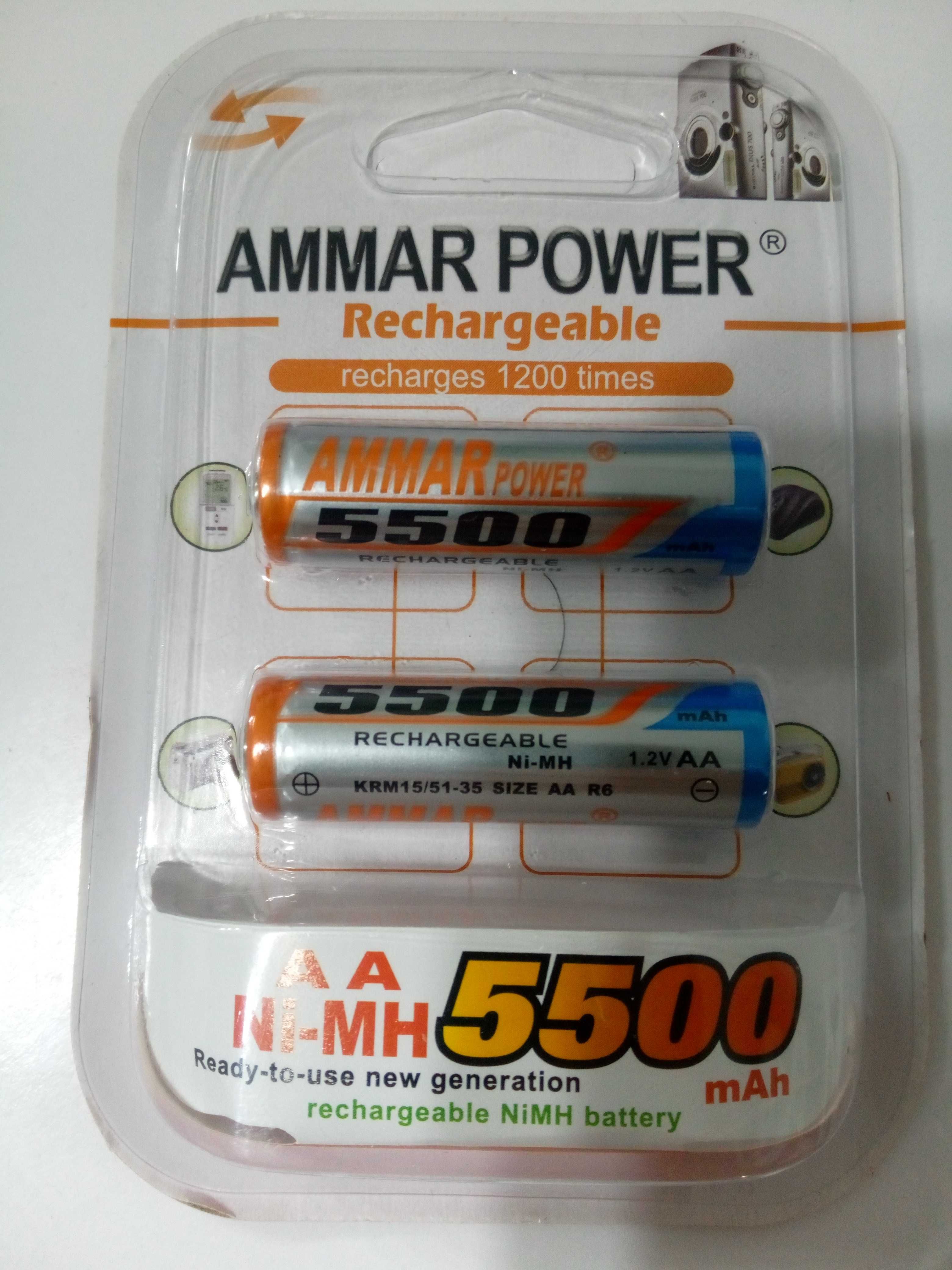 Akumulatorki baterie AA 1,2V Ni-MH 5500mAh 2szt