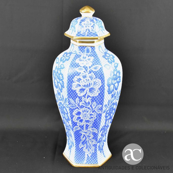 Pote sextavado com tampa porcelana Artibus