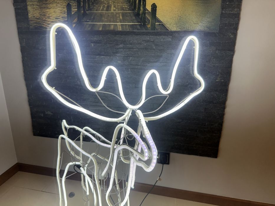 Renifer led neonowy XXL rusza głową nowy świąteczny 120cm duży efekt