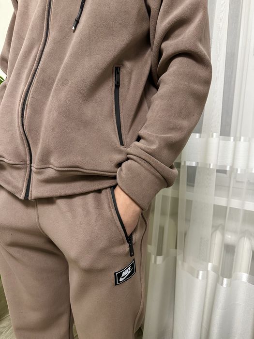 Теплий спортиврий костюм Nike зима осінь полар фліс XL однотонний Найк