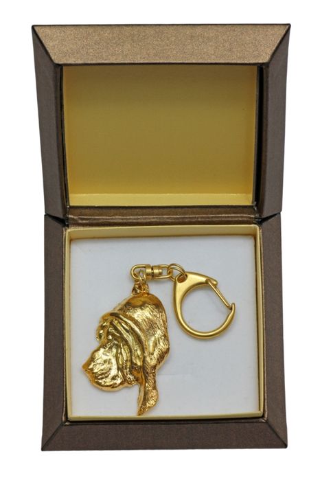 Bloodhound brelok pozłacany w pudełku Art-Dog