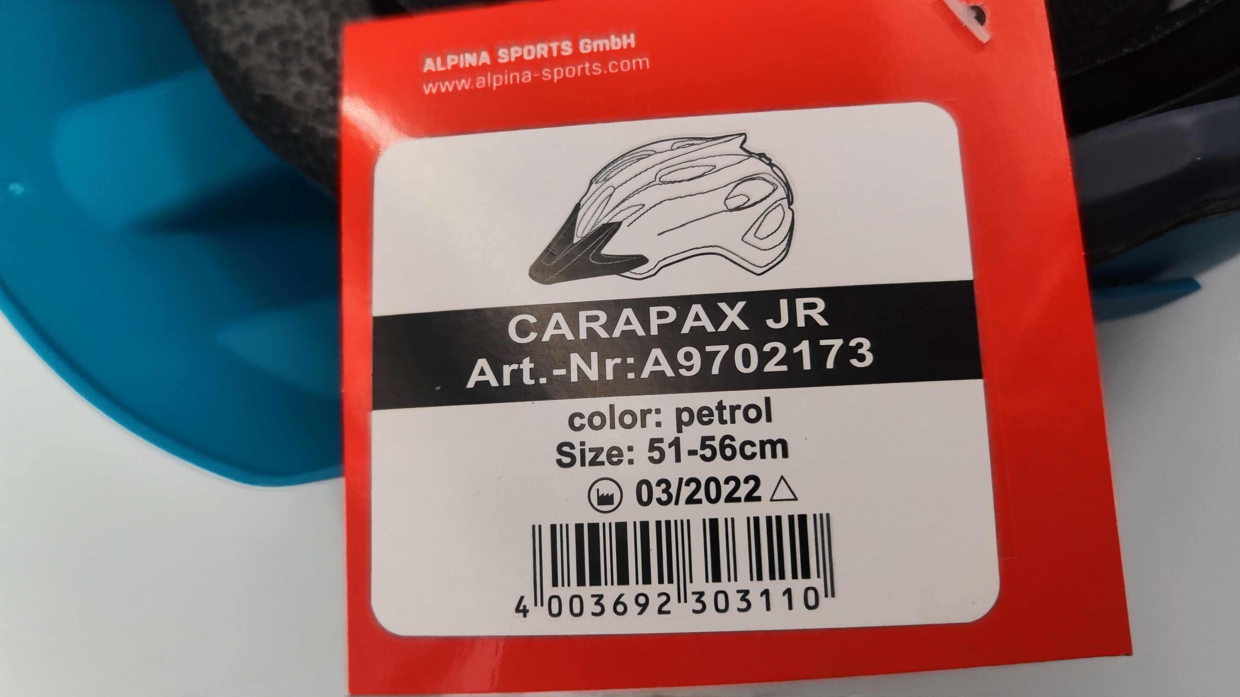 Kask rowerowy dziecięcy Alpina Carapax JR  51-56 cm (AL30)