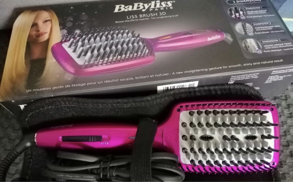 Escova alisadora Babyliss Liss Brush 3D - nova