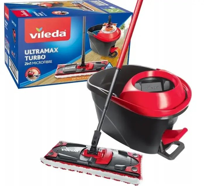 Набір для прибирання Vileda Ultramax Turbo швабра та відро з віджимом
