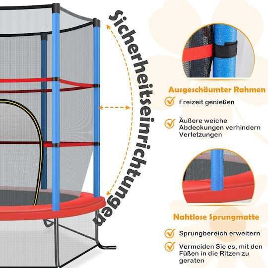 Trampolina dla dzieci z siatką i klapą 165 x 165 x 161 cm