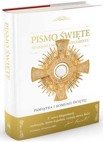 Pismo Święte Biblia Pamiątka Komunii Świętej Na Pieniądze Z Grawerem