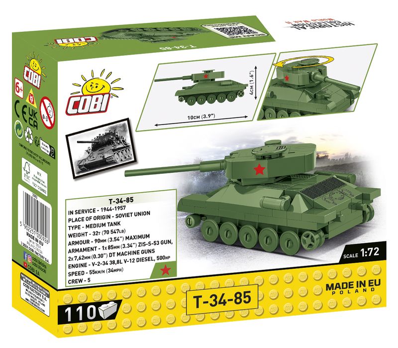 Klocki Cobi 3092 Czołg T-34-85 Hc Ww2 110 El.
