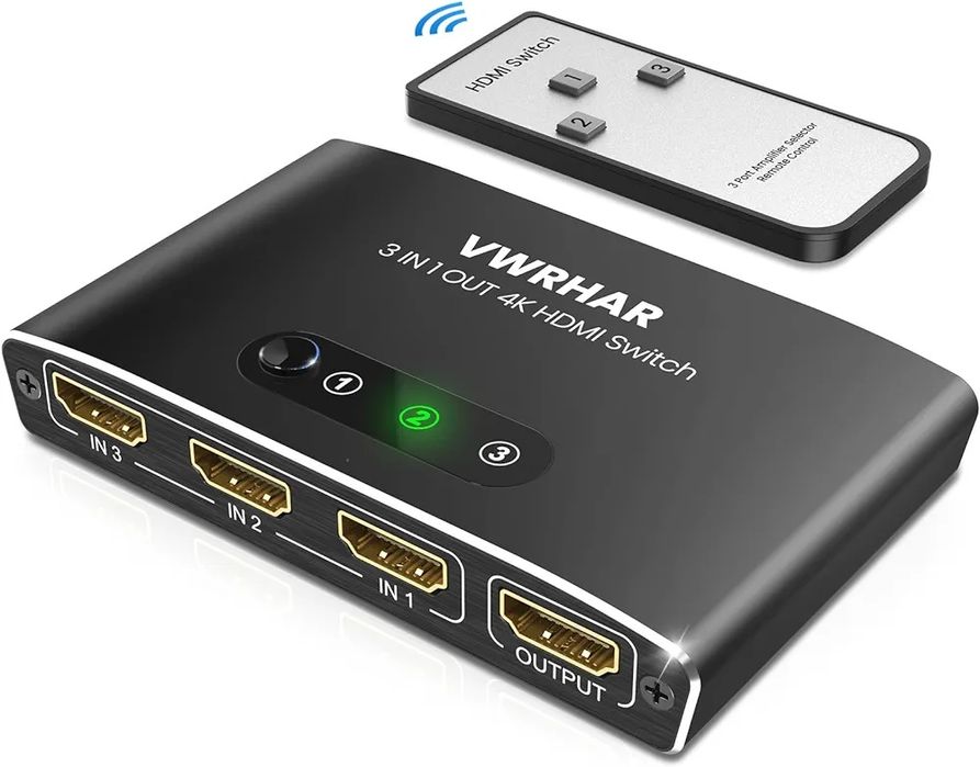 Rozdzielacz 4k HDMI 3w1 pilot