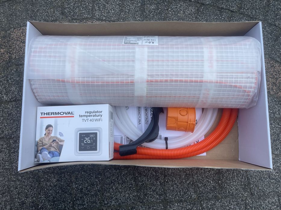 Zestaw elektrycznego ogrzewania podłogowego firmy Thermoval