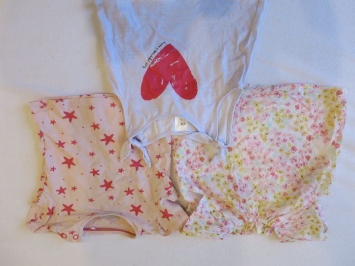 Letnie bluzki dziewczęce 3 szt, rozmiar 62-68, H&M, Lupilu
