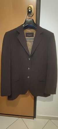 Blazer castanho com risca azul L