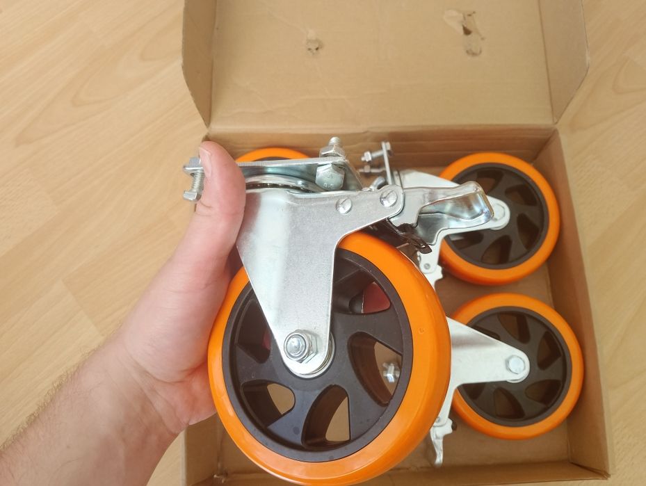 Zestaw kółek transportowych 125mm udźwig do 630kg