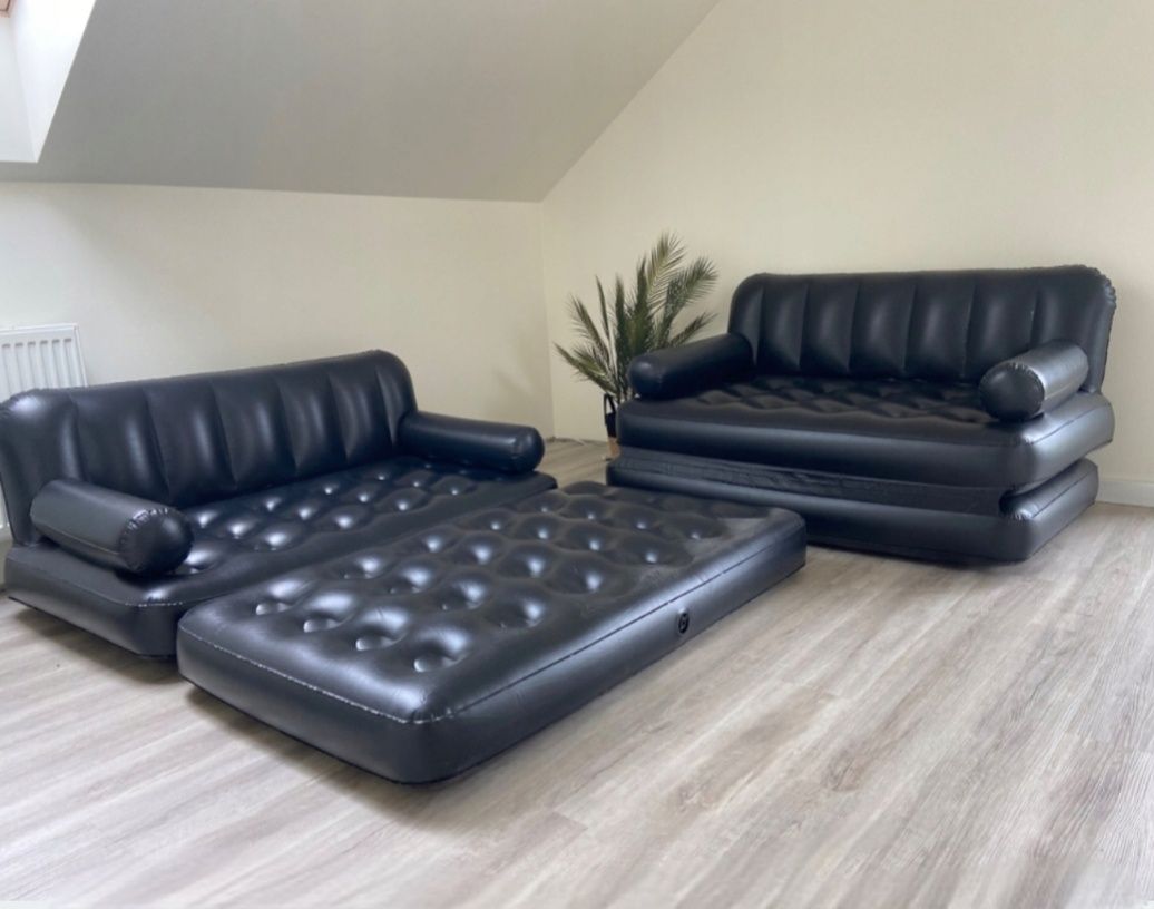 Materac dwuosobowy Bestway 152 x 188 x 64 cm czarny sofa  rozkładana