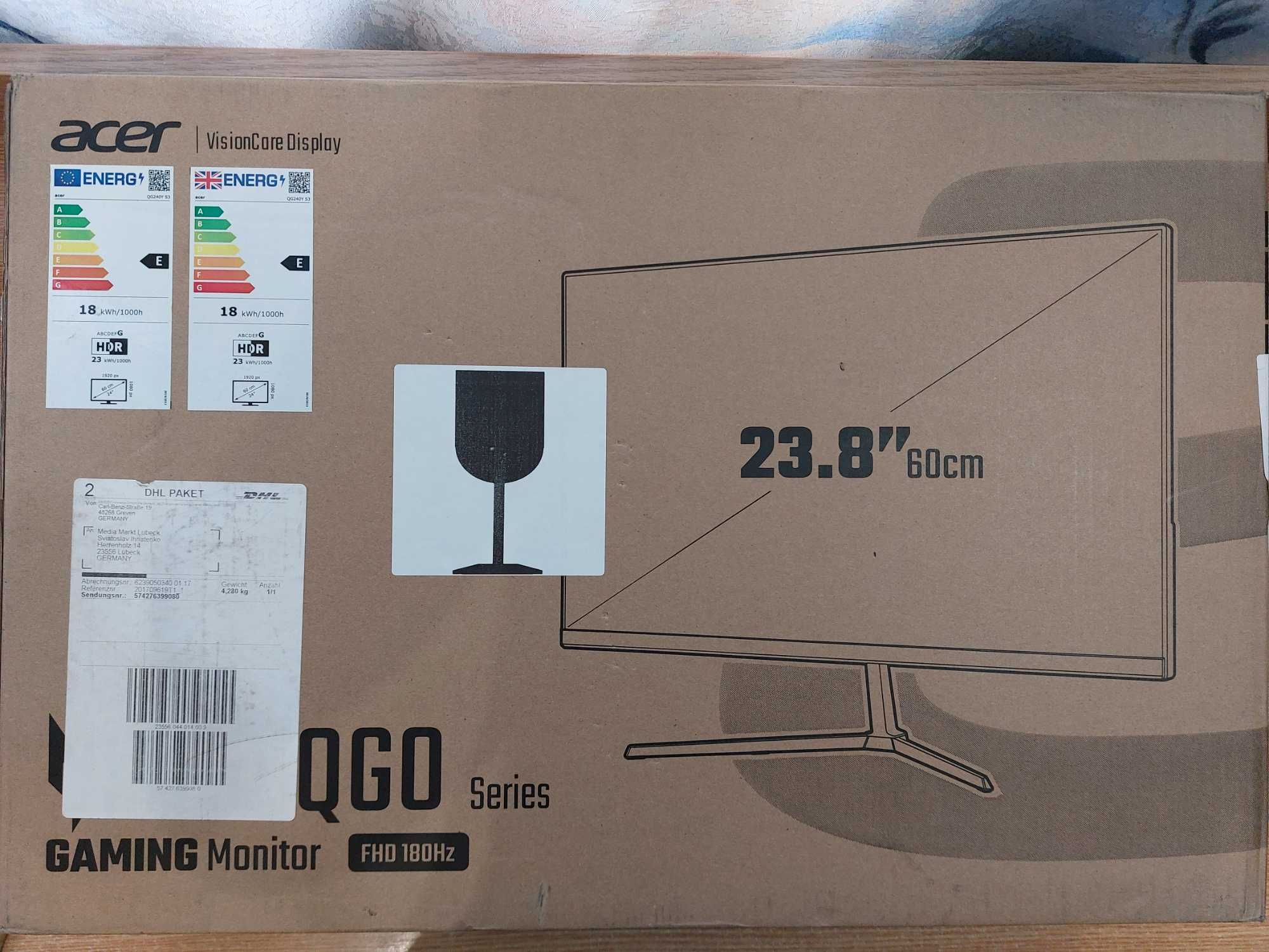 Монитор Acer Nitro QG240YS3bipx FullHD/ 180Hz/ 1ms/ 23,8/ игровой