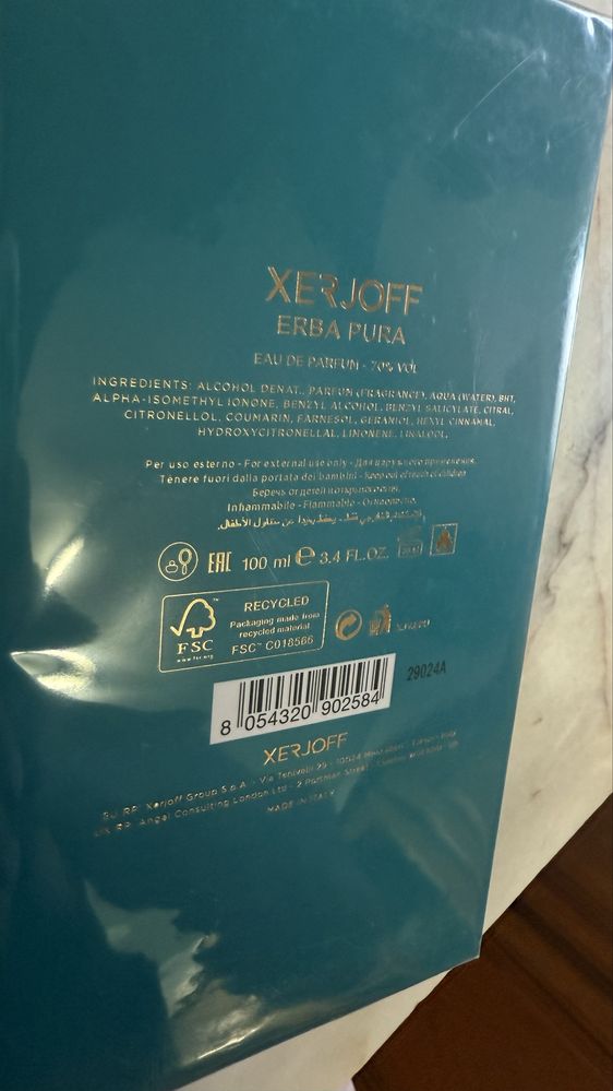 Xerjoff Erba Pura 100ml – Novo e Selado