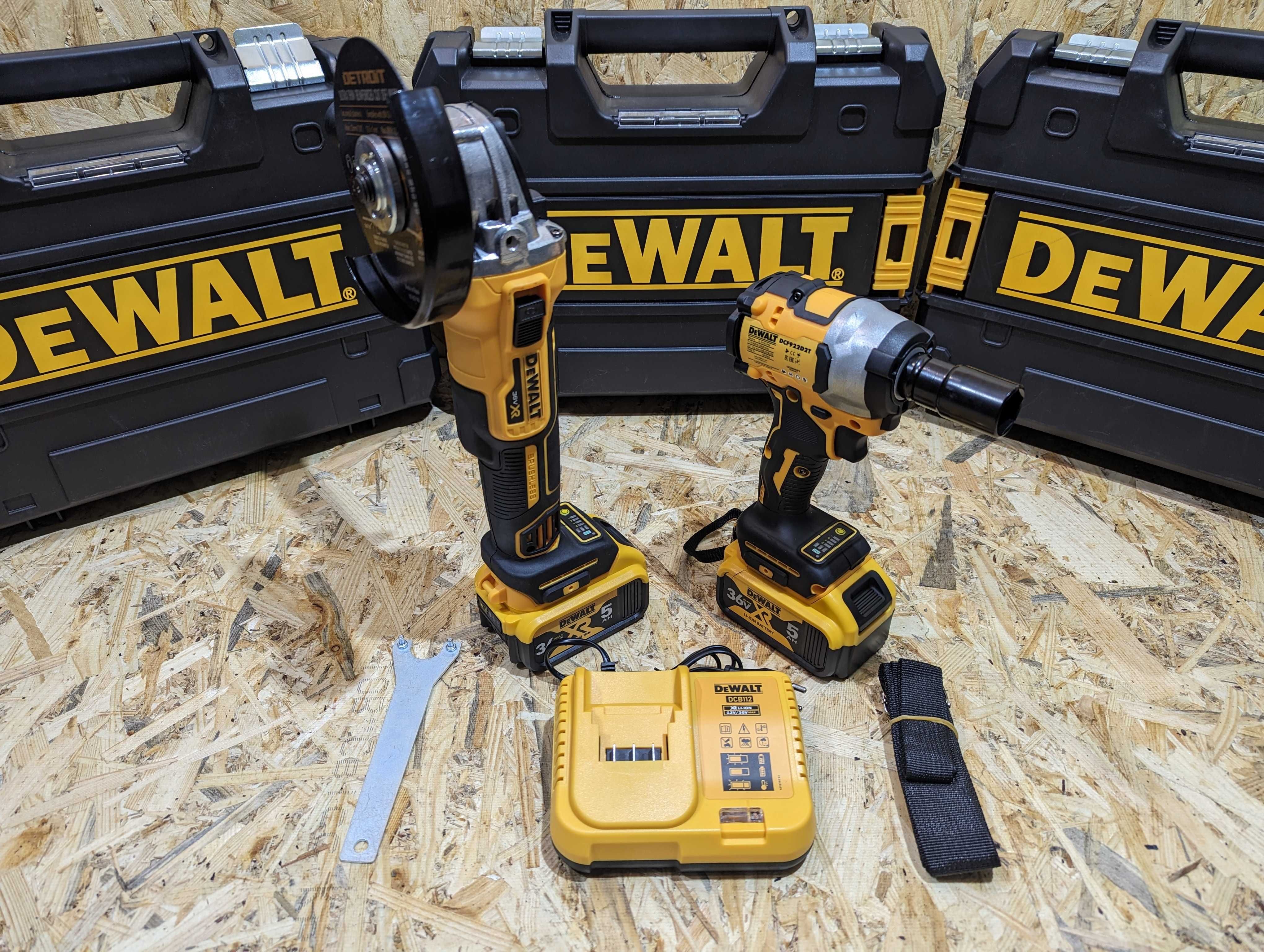 2/1 Болгарка DeWALT DCG 405P2 36V Гайковерт Деволт DCF922 36V 8 ампер