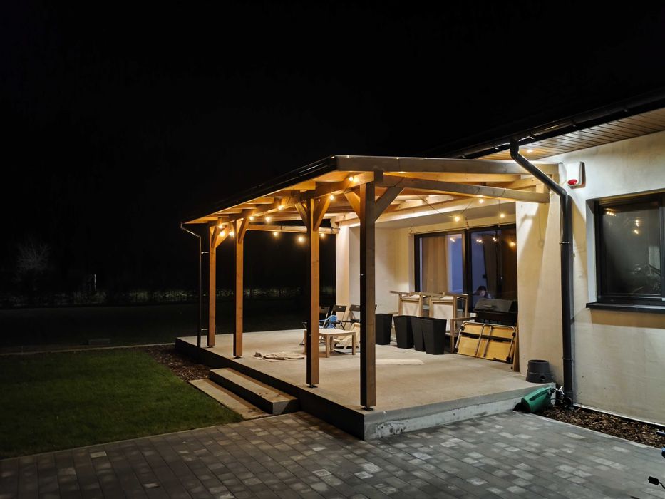 Tarasy PERGOLE zadaszenia, domki narzędziowe, architektura ogrodowa.