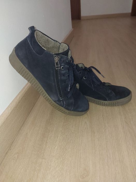 Botins Casuais de Inverno USADOS - Camurça, Fecho Lateral (Tam. 39)