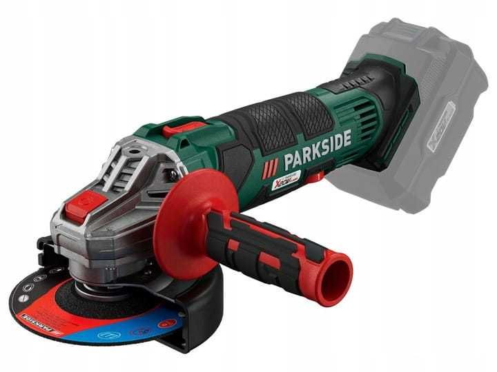 Szlifierka kątowa Parkside PWSA 20-Li C4 na AKU 20V + walizka
