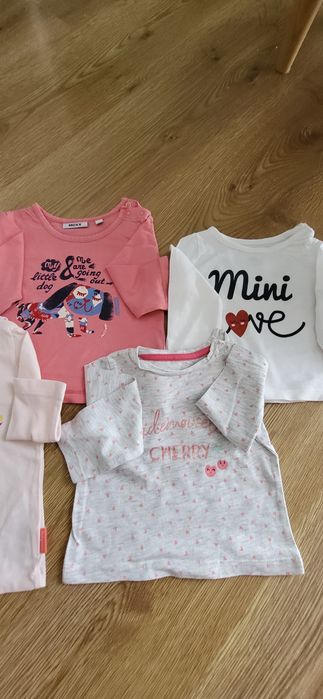 Bluzeczki z długim rękawem. Dziewczynka rozmiar 62