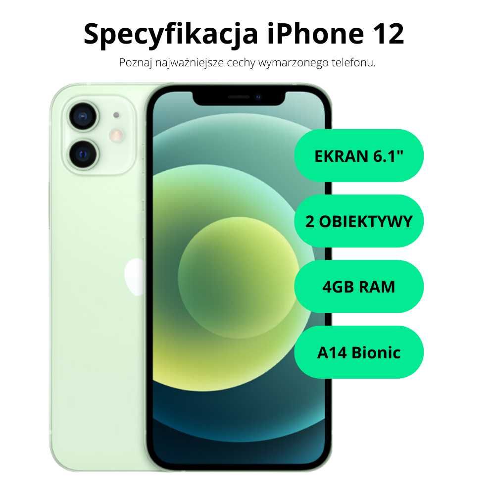 OSTATNIE SZTUKI/iPhone 12 64 GB Red/Gwarancja 24 msc/RATY0%