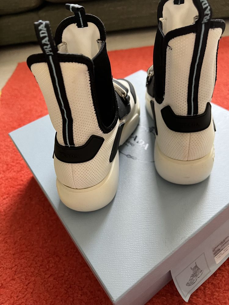 Кросовки  Prada Cloudburst High Top White Black