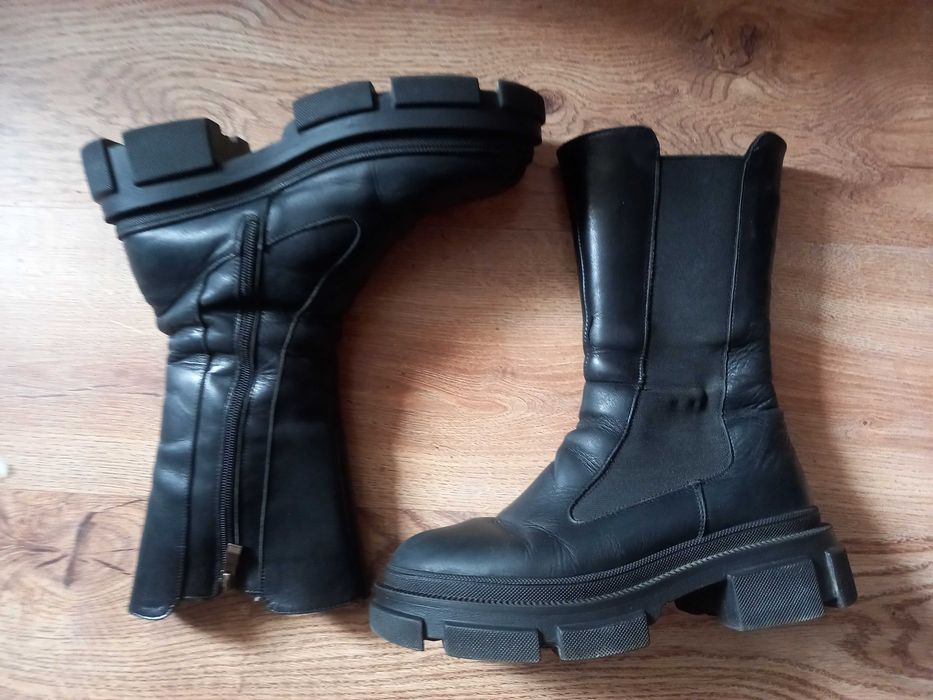 Берці зимово-демісезонні  шкіряні на тракторній підошві розмір 39